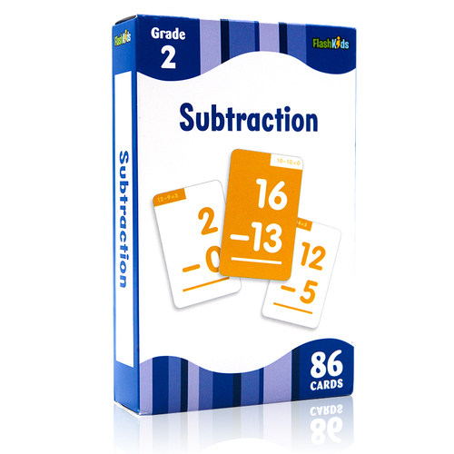 进口英文原版 减法运算 Subtraction (FlashKids Flash Cards) 86张卡片 盒装字卡闪卡 少儿童英文启蒙高效闪卡