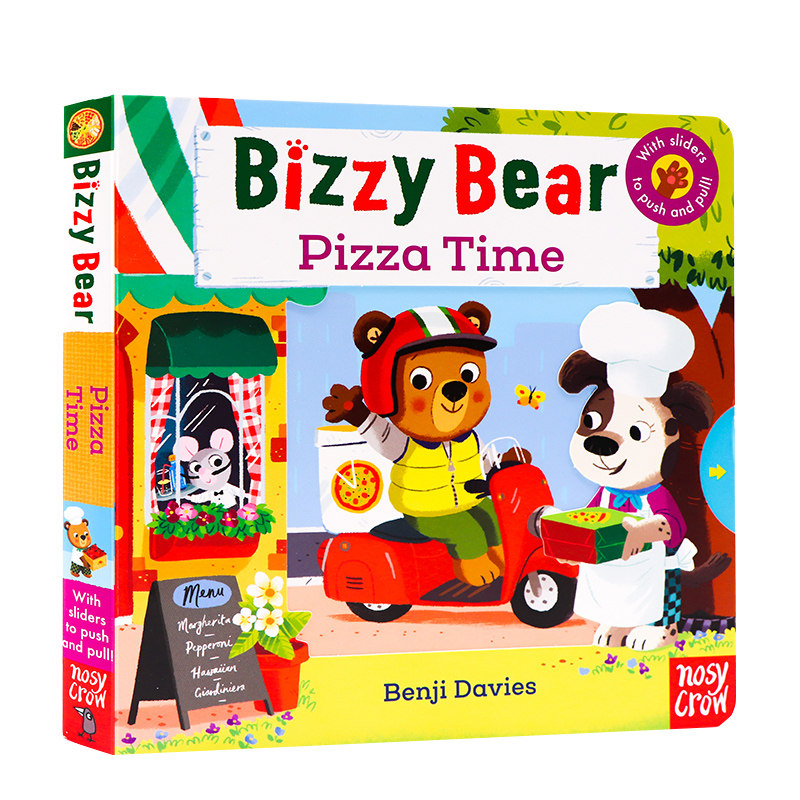 进口英文原版正版 新版 小熊很忙系列 Bizzy Bear Pizza Time低幼益智游戏机关操作玩具纸板书 亲子互动 可搭busy sing along系列