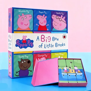 启蒙婴幼英语 2岁 Books粉红猪小妹 Peppa Pig 小小手掌书 Box Big 封底可玩拼图0 小猪佩奇英文绘本 9本小书 Little