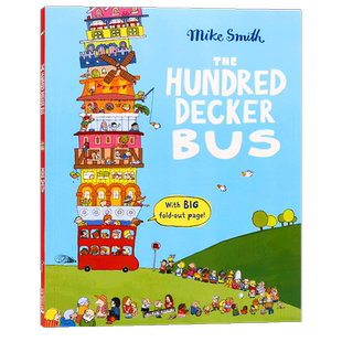 英文原版绘本 100百层巴士 The Hundred Decker Bus Mike Smith 培养孩子想象力观察力 英语故事书含大型折叠翻页