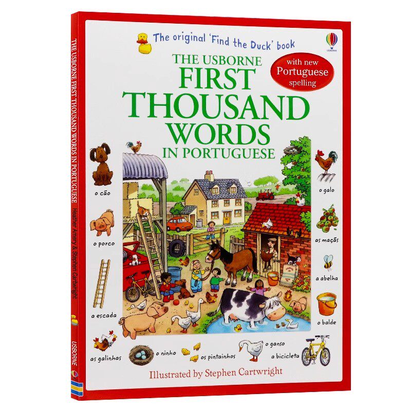 Usborne 葡萄牙语 1000个单词 英文原版 Usborne First Thousand Words in Portuguese 主题单词书 全彩插图 生动有趣 词汇辅导