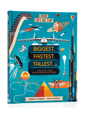 英文原版绘本 Usborne尤斯伯恩翻翻学 大快高壮 Lift the Flap Biggest Fastest Tallest 大开本精装儿童科普纸板翻翻书