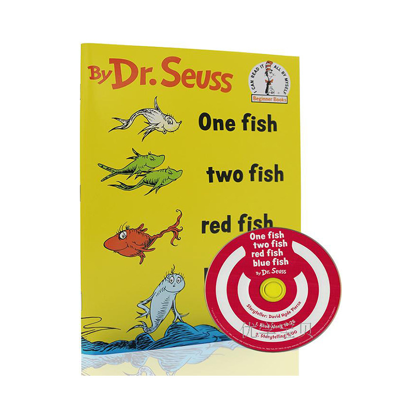 英文原版one fish, two fish, red fish, blue fish with cd 苏斯博士