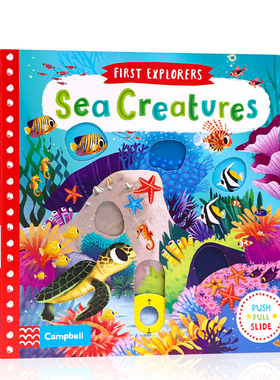 英文原版绘本 First Explorers Sea Creatures 海洋生物幼儿童启蒙科普绘本 机关操作活动纸板玩具书 亲子阅读小小探险家系列