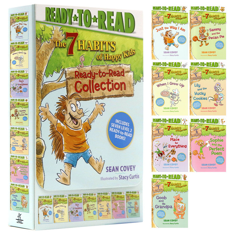 快乐儿童的7个习惯7册盒装 The 7 Habits of Happy Kids 英文原版 Ready to Read Level2 分级阅读 儿童成长启蒙习惯养成科普读物