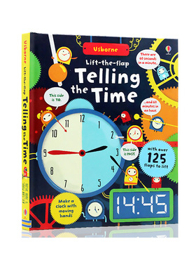 进口英文原版正版绘本 Lift-the-Flap Telling the Time 认识时间翻翻书 Usborne出品 早教书科普科学知识 故事书课外读物