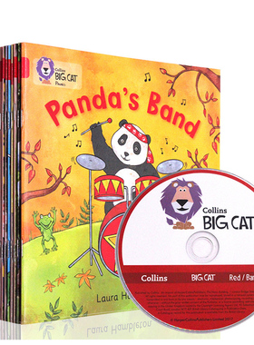 进口英文原版正版 大猫自然拼读法2 collins Big Cat Red A Band2A 带CD 红色套装全14册4-6岁儿童学习 phonics教材幼儿园分级读物