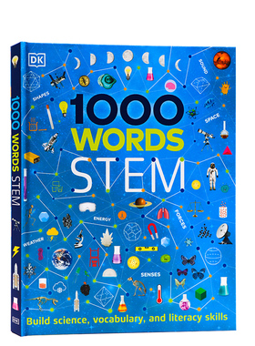 dk1000词进口英文原版正版 1000个科学词汇 1000 Words STEM  DK儿童科普英语单词学习 插图图解字典词典 精装 阅读写作技能提升