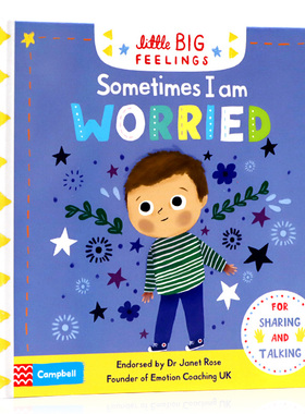 进口英文原版绘本Sometimes I Am Worried有时我很担心Little Big Feelings儿童情绪管理情商培养机关翻翻操作纸板书亲子互动精装