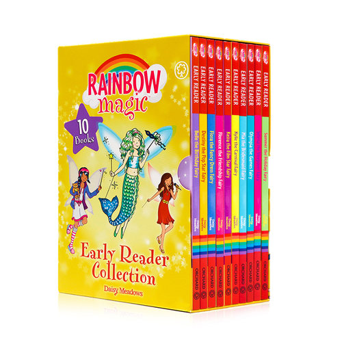 Rainbow Magic Early Readers 彩虹魔法仙子10册盒装 进口英文原版正版章节桥梁书 全彩儿童分级读物 儿童课外兴趣阅读 图画故事书