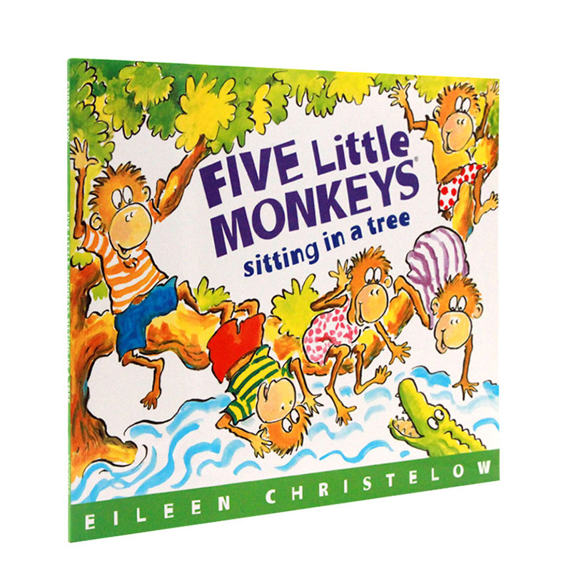 进口英文原版正版 Five Little Monkeys Sitting In A Tree 五只小猴坐在树上 廖彩杏书单 第十三周 平装