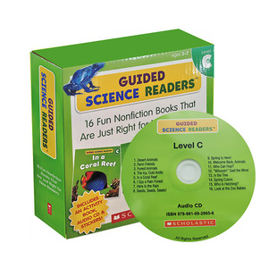 科学指导型阅读等级C Readers 16本读本 Guided 绘本 Science 英文原版 1本练习 正版 1张CD Scholastic学乐 Level 附CD 进口书籍