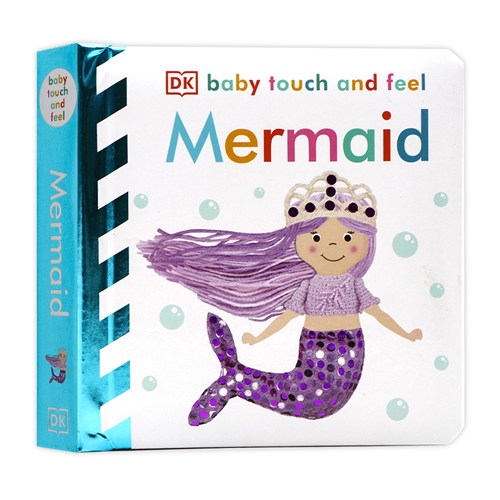 DK触摸书进口英文原版Baby Touch and Feel Mermaid 美人鱼 宝宝触摸纸板书感官训练边学边玩低幼儿童英语启蒙