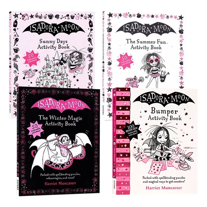 伊莎多拉穆恩系列配套练习4册 英文原版 Isadora Moon Activity Book 进口儿童故事书章节小说 Oxford系列 牛津精品阅读