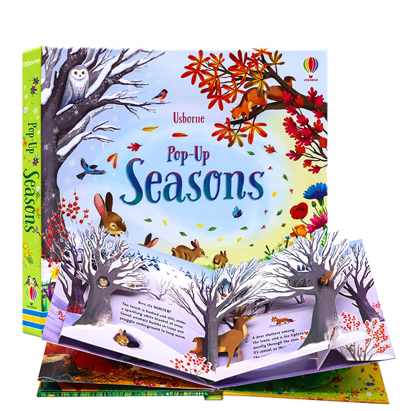进口英文原版正版 Usborne出品 四季立体书Pop-up Seasons 季节时节季度 趣味3D视觉立体书 儿童英语启蒙认知图画书 亲子互动
