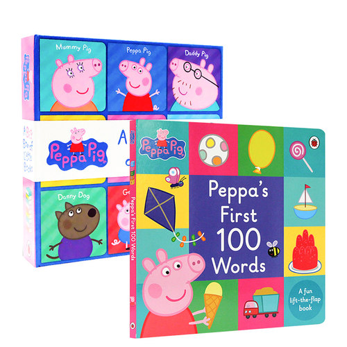 英文原版绘本Peppa Pig A Big Box of Little Books小猪佩奇手掌书9册盒装First 100 Words100个单词粉红猪小妹纸板翻翻书英语启蒙