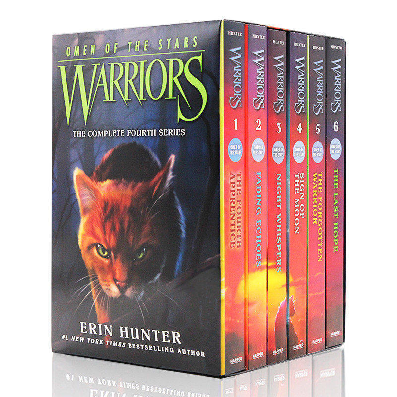 猫武士英文原版 四部曲星预言6册套装 Warriors Omen of the Stars 动物奇幻小说传奇猫族励志故事儿童课外读物Erin Hunter