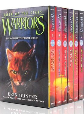 猫武士四部曲星预言6册套装 Warriors Omen of the Stars 英文原版动物奇幻小说传奇猫族励志故事儿童课外读物Erin Hunter
