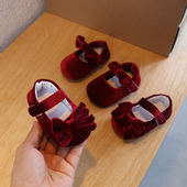 女宝宝1周岁公主鞋 防滑8 红色软底学步鞋 单鞋 9个月 春秋夏季 婴儿鞋