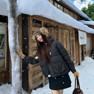 多多设计南油羽绒服小众原单宽松简约白鸭绒保暖羽绒服外套26617