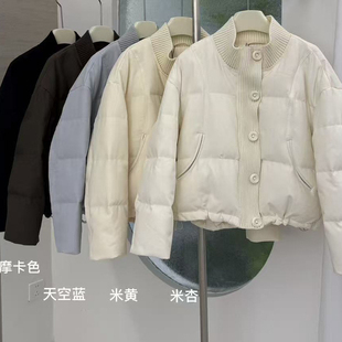 多多冬上新简约立领绗缝保暖羽绒服外套2071M多