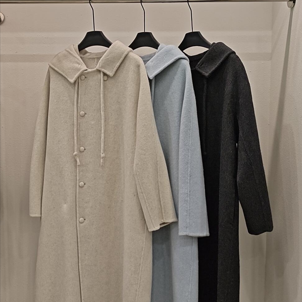 多多2025连帽新款双面羊绒羊毛外套（含90羊毛）8818-33