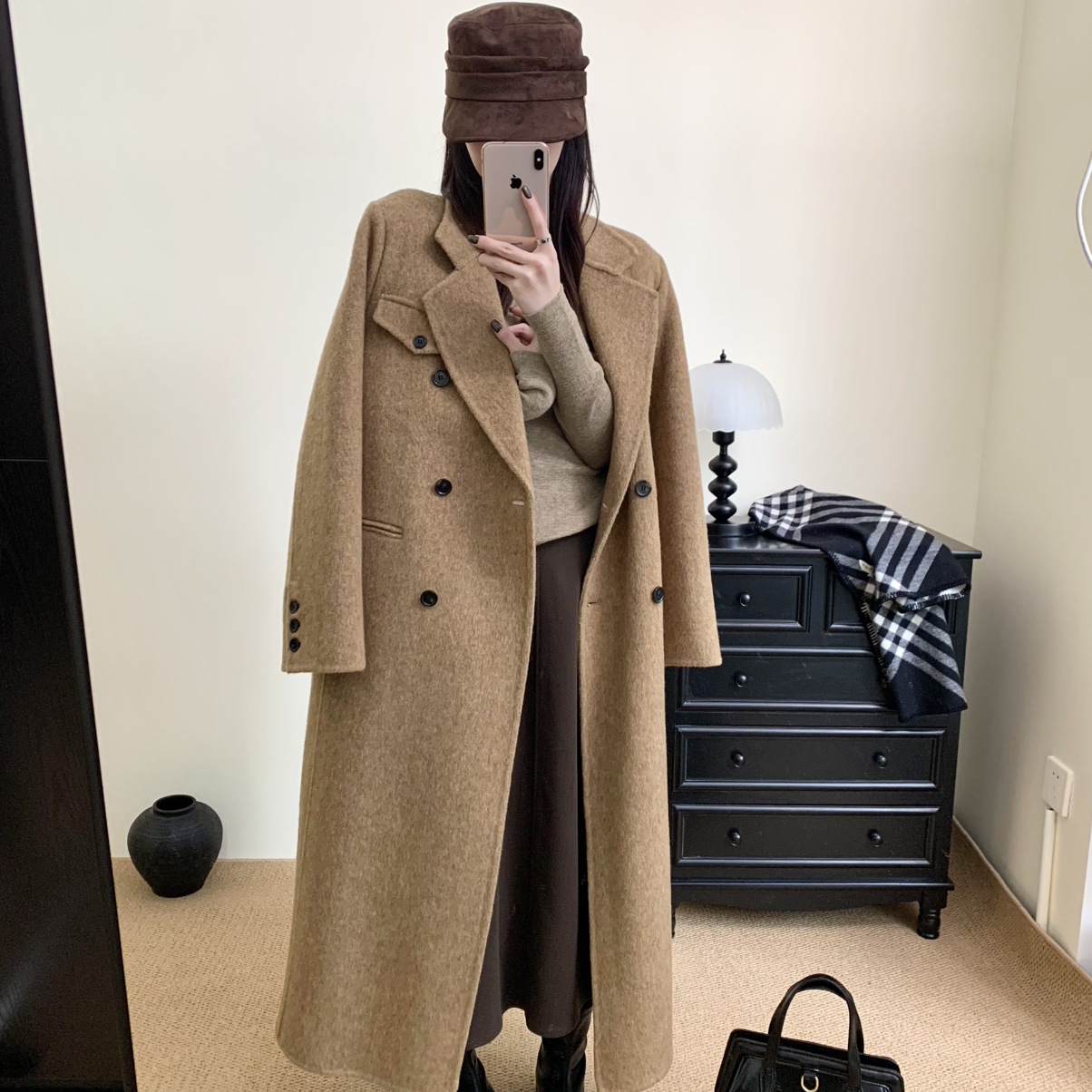 多多小众排扣韩系新款羊毛外套(配腰带)(含100羊毛)39810099136H