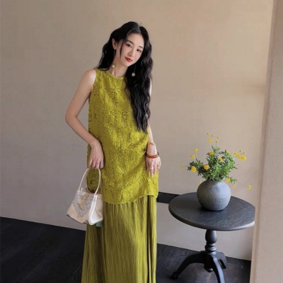 多多衣裙子夏季新款流行漂亮百褶裙连衣裙(大货速发)YM01411988