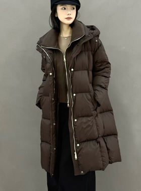 多多小众针织门襟假两件中长保暖羽绒服外套（含90白鸭绒）CHA729