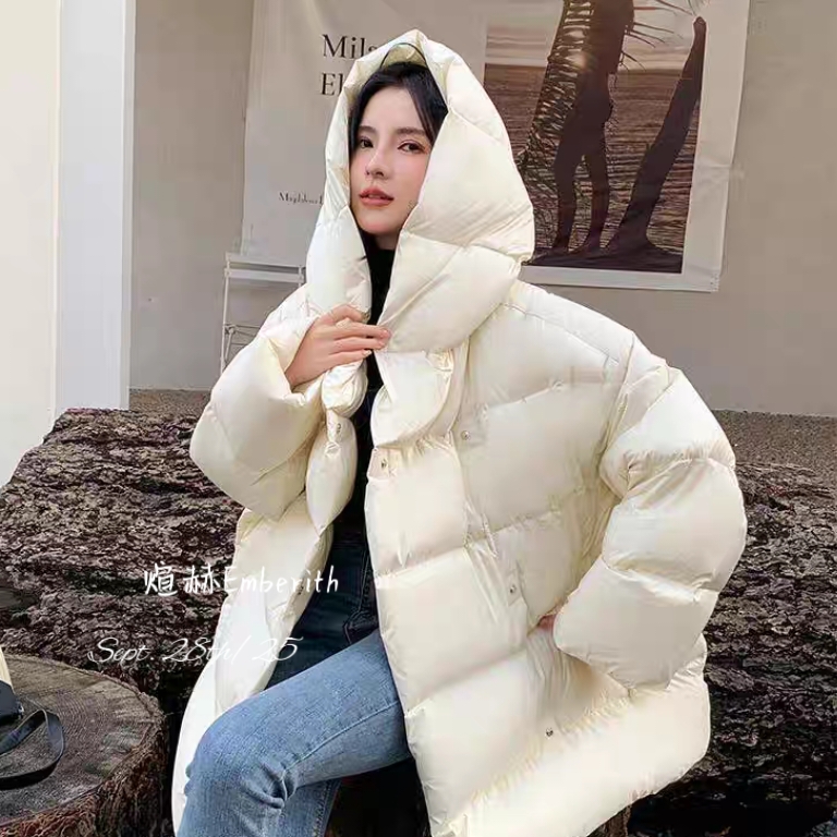 多多小众云朵泡芙连帽时尚百搭舒适保暖羽绒服外套S1-YP2490