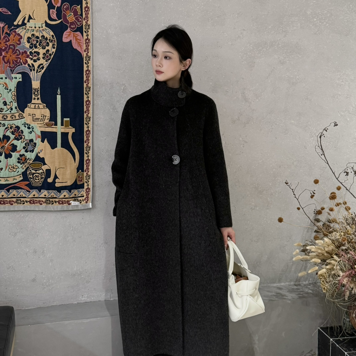 多别致特别大牌长款大衣羊毛外套（含80绵羊毛）(10牦牛绒)OYH513