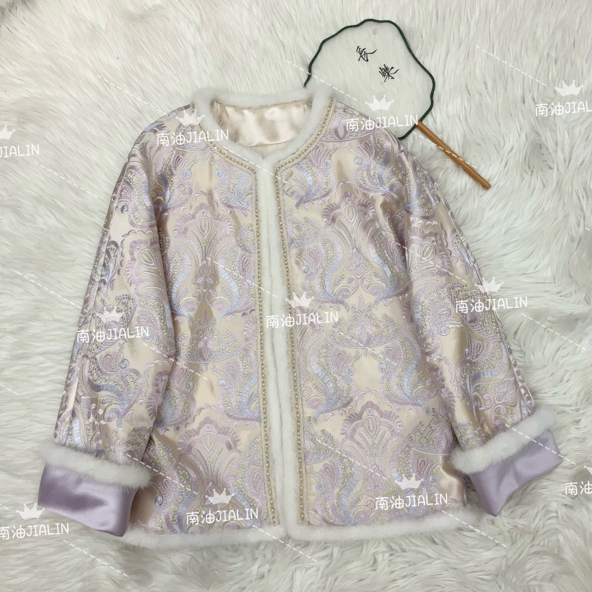 多多冬上新新中式撞色袖口桑蚕丝保暖棉服外套jl-FU3363-1-CR