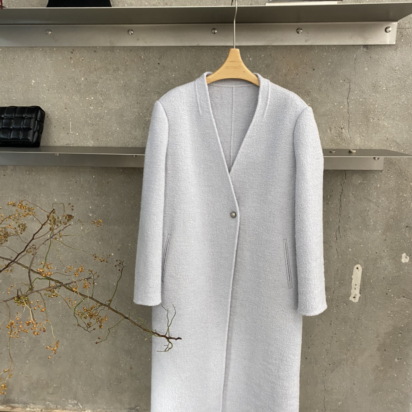 多多店粒扣羊毛外套（含9.3羊驼毛）(69.9羊毛)molan沫澜-257sm00