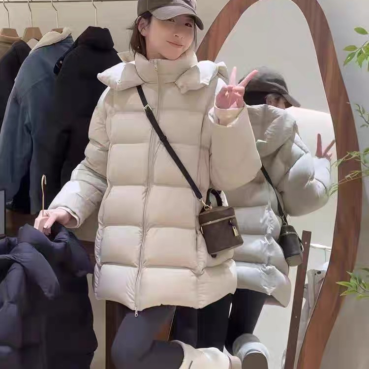 多多小众新新国标一衣一码可溯源中长款连帽保暖羽绒服外套9059