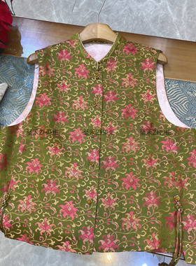 多多设计-牌老钱新中式小立领桑蚕丝提花马甲（含50真丝）YS3-t20