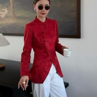 含70真丝 3560 立领盘扣显瘦短外套 多多早春上新高级新中式