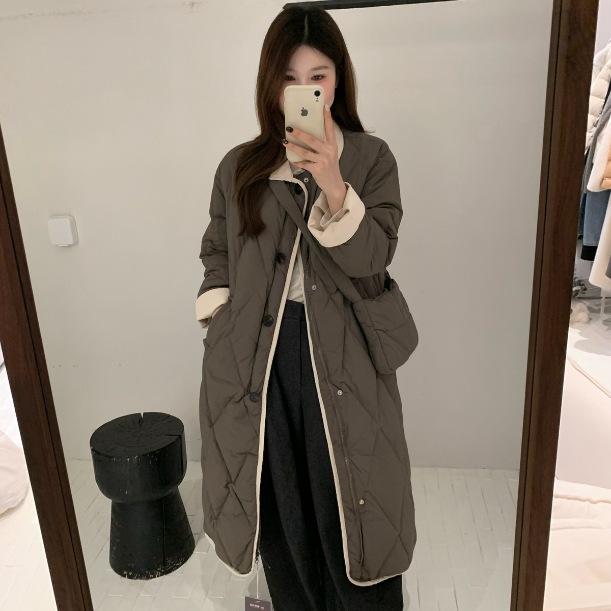 多多小众设计臻品包包长款加厚保暖羽绒服外套(配包包)CC9090