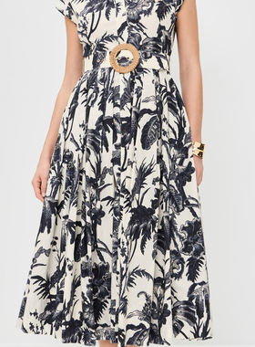 多多26夏上新优雅气质经典大裙摆连衣裙(配腰带)ZL-XK251113