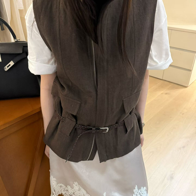 多多设计26夏上新极简舒适百搭显瘦马甲(配腰带)M60200