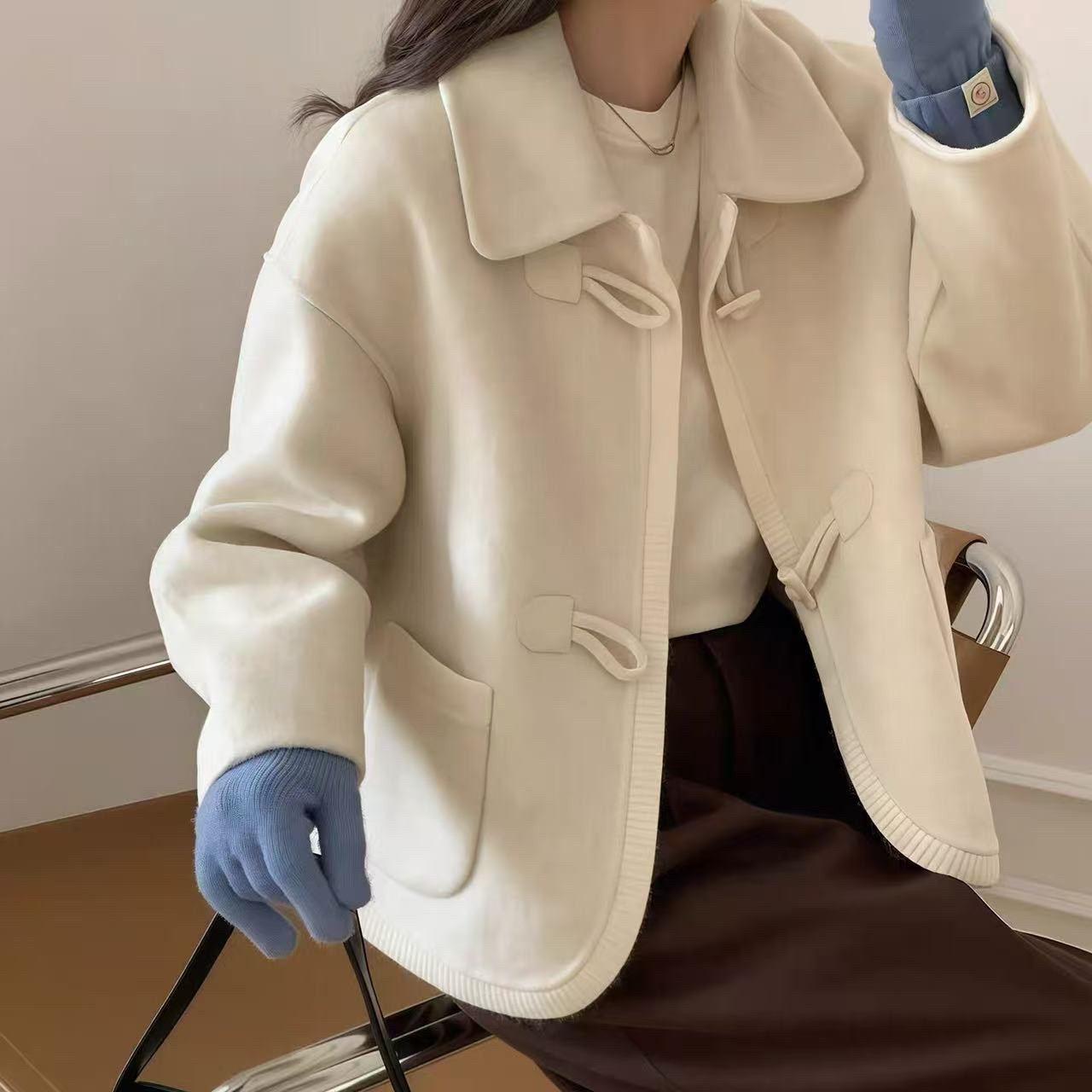 多多福利韩系娃娃领牛角扣小翻领羊毛外套（含100羊毛）YS13-n789,女装/女士精品,羽绒服,淘宝优惠券,粉丝福利购,淘宝优惠卷