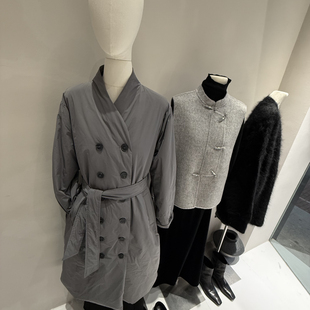 里达·比利芙-义多服式长款羽绒服羽绒服(配腰带)(含90白鸭绒)833