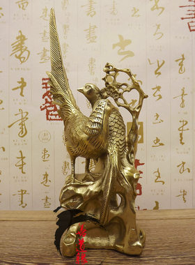 铜喜鹊摆件纯铜工艺品双喜临门喜上眉梢财喜登门新房结婚乔迁礼品