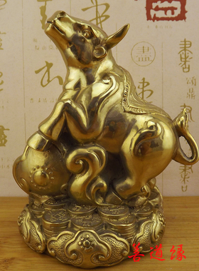 铜牛纯铜牛黄铜牛铜旺财招财十二生肖牛旺市华尔街牛家居摆设摆件