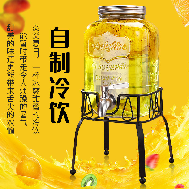 抖音网红款玻璃酒桶泡酒瓶带龙头密封罐