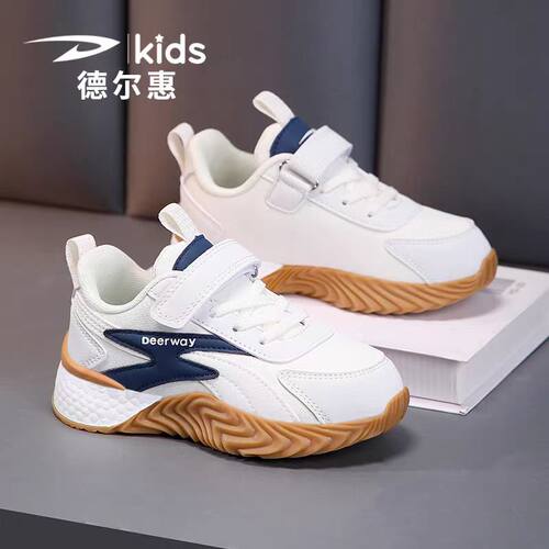 德尔惠2026新款德尔惠28-37男女童中大童防滑网面运动阿甘鞋3527