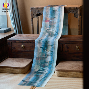 爱奇葩 设计师联名十六神骏图中式茶席马年桌旗茶桌垫布茶台桌布