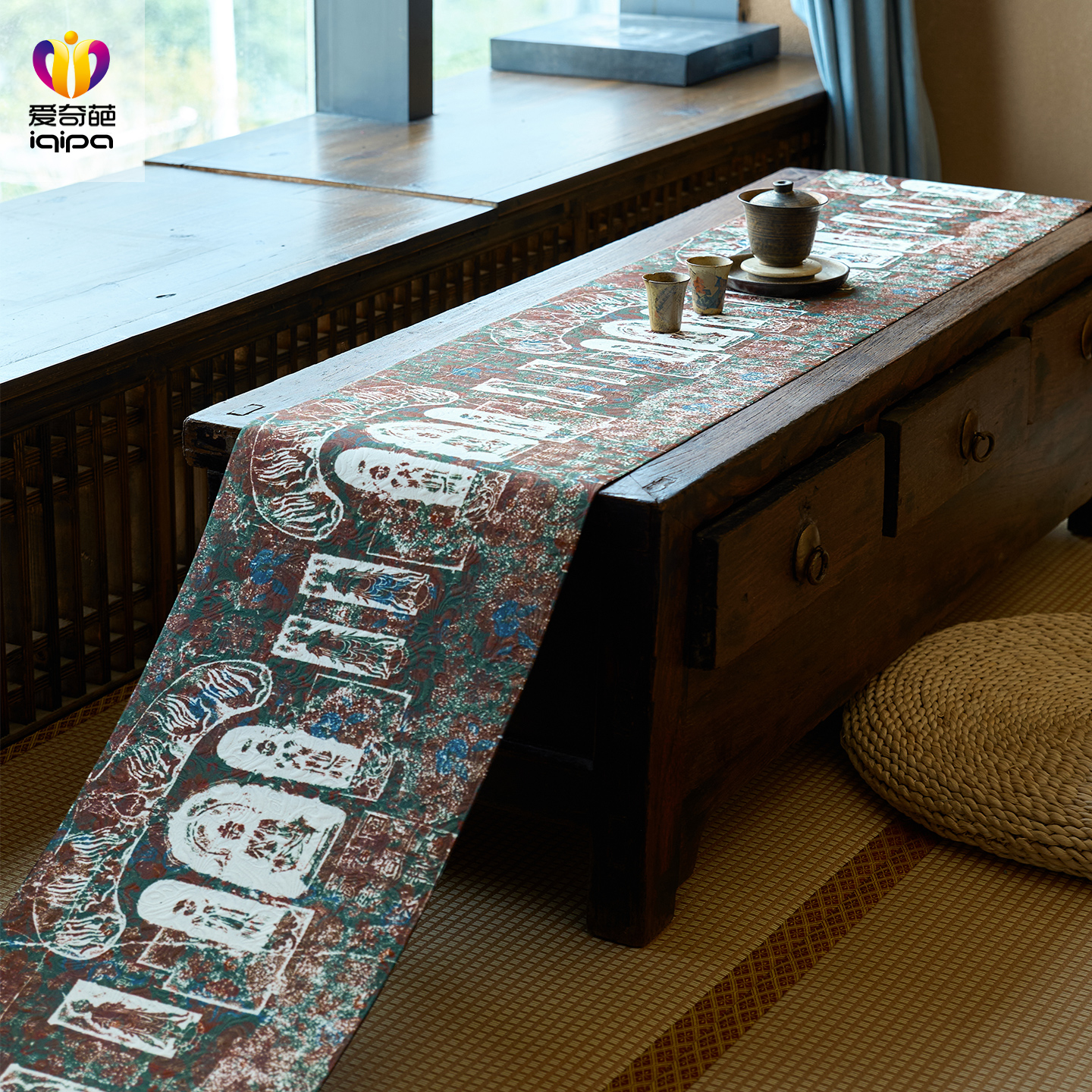 爱奇葩 设计师原创刹那恒常新中式桌旗禅意茶桌垫布防水茶席桌布