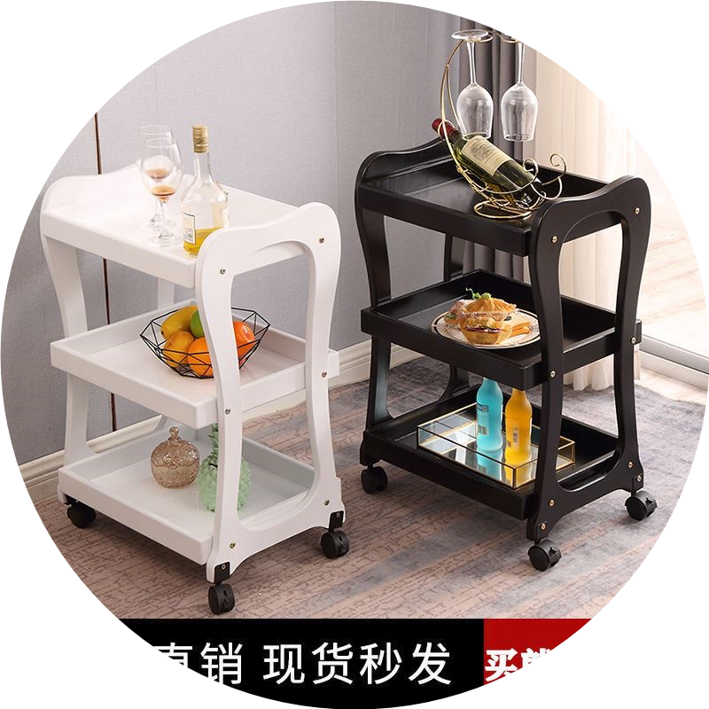 实木美容推车美容院小推车工具车美发美甲纹绣移动推车小气泡仪器