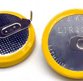 LIR2032  180度  3.6V硬币焊接脚电池 可充电