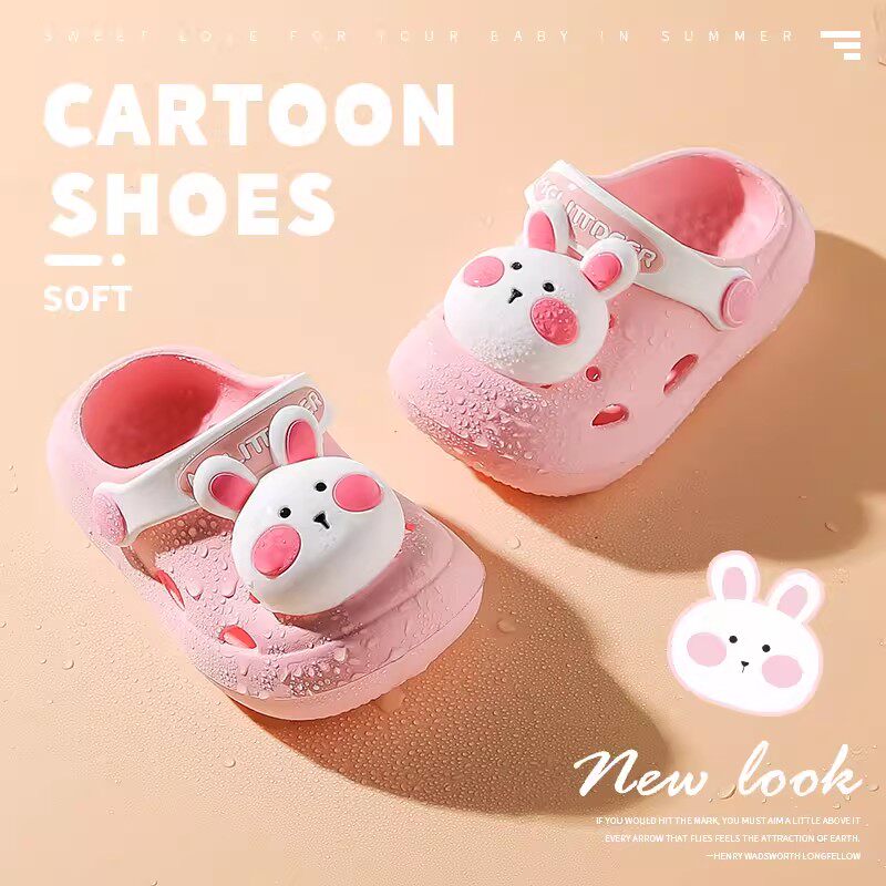 小鹿米利儿童拖鞋女童夏季宝宝洞洞鞋幼儿凉拖鞋防滑外穿海边沙滩